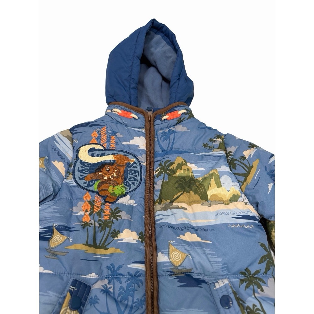 Disney Store Moana Wayfinder Maui Full Zip Hooded Puffer Jacket Sz 5/6